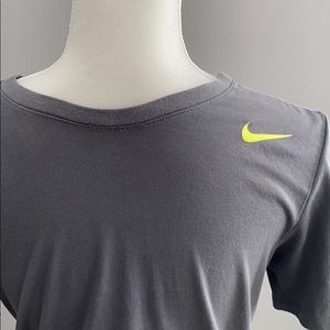 Mens Gray Nike Dri-Fit with Yellow Swoosh Small